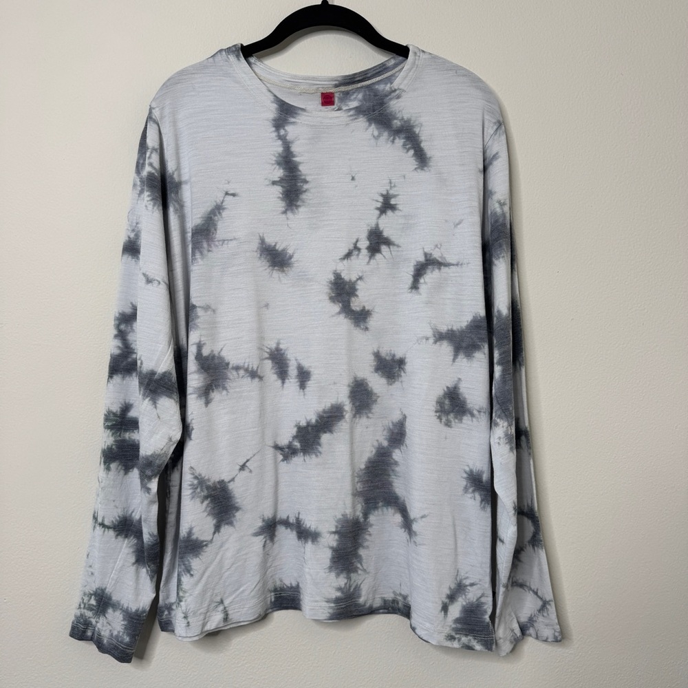 Lululemon Athletica Long Sleeve Black and White Tie-Dye Tee XL